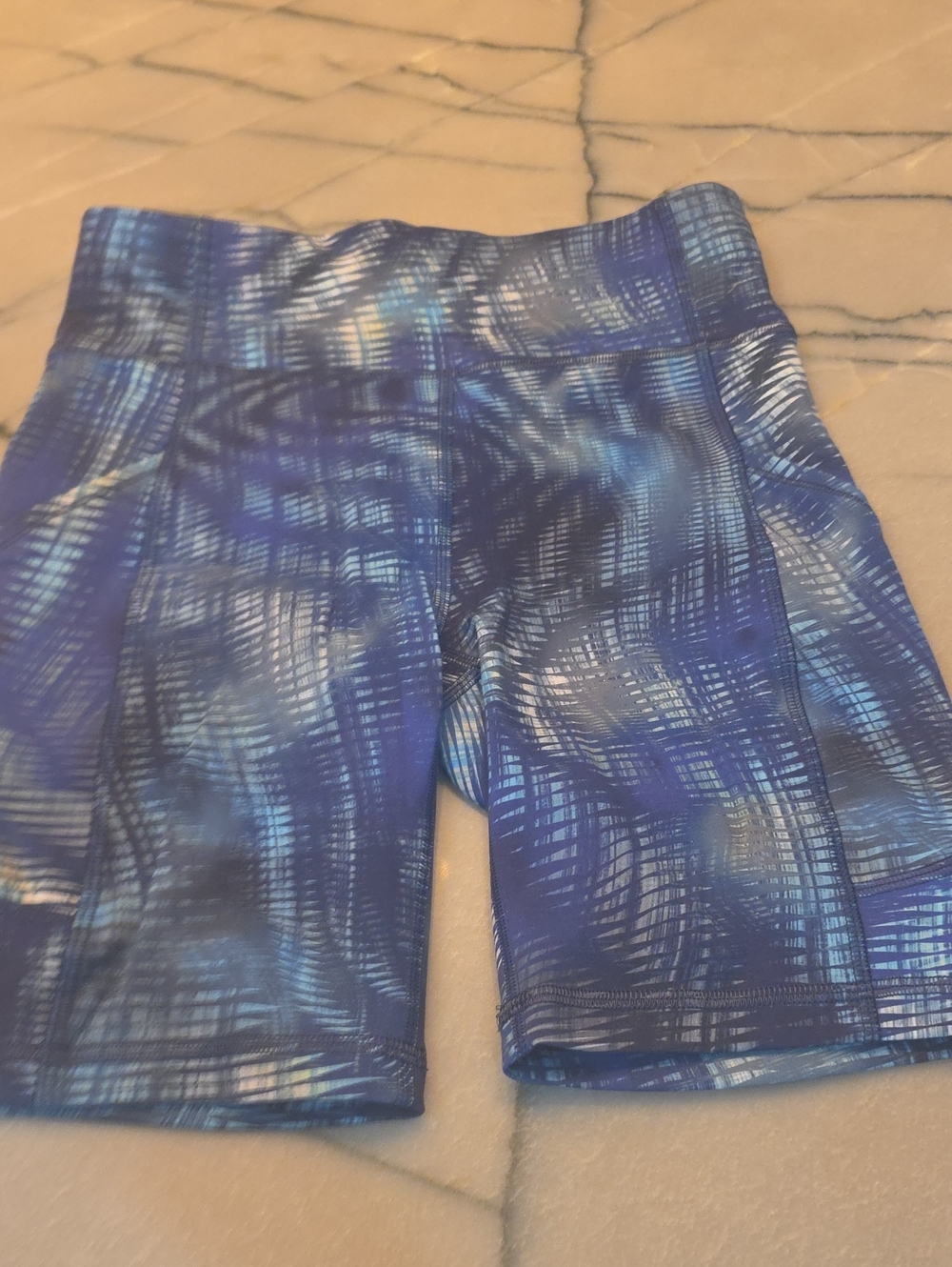 lululemon athletica Navy and Blue Printed Athletic Shorts